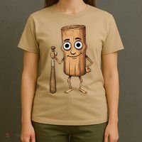 Funny Baseball Bat Wood Log Meme Brainrot Italian T-Shirt thumb 4