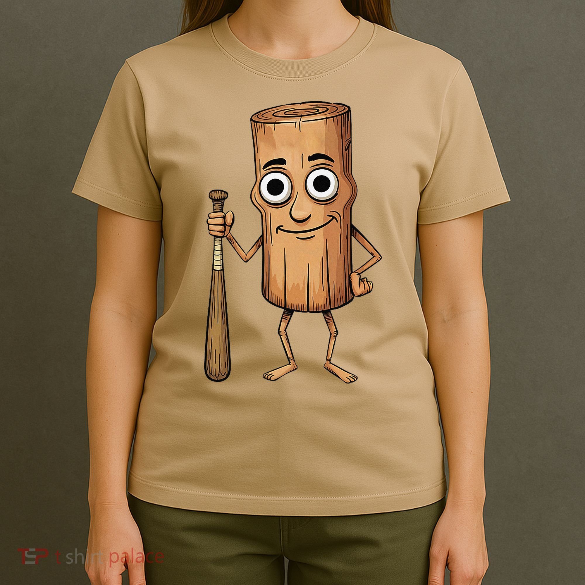 Funny Baseball Bat Wood Log Meme Brainrot Italian T-Shirt