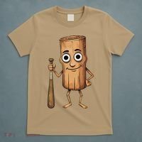 Funny Baseball Bat Wood Log Meme Brainrot Italian T-Shirt thumb 5