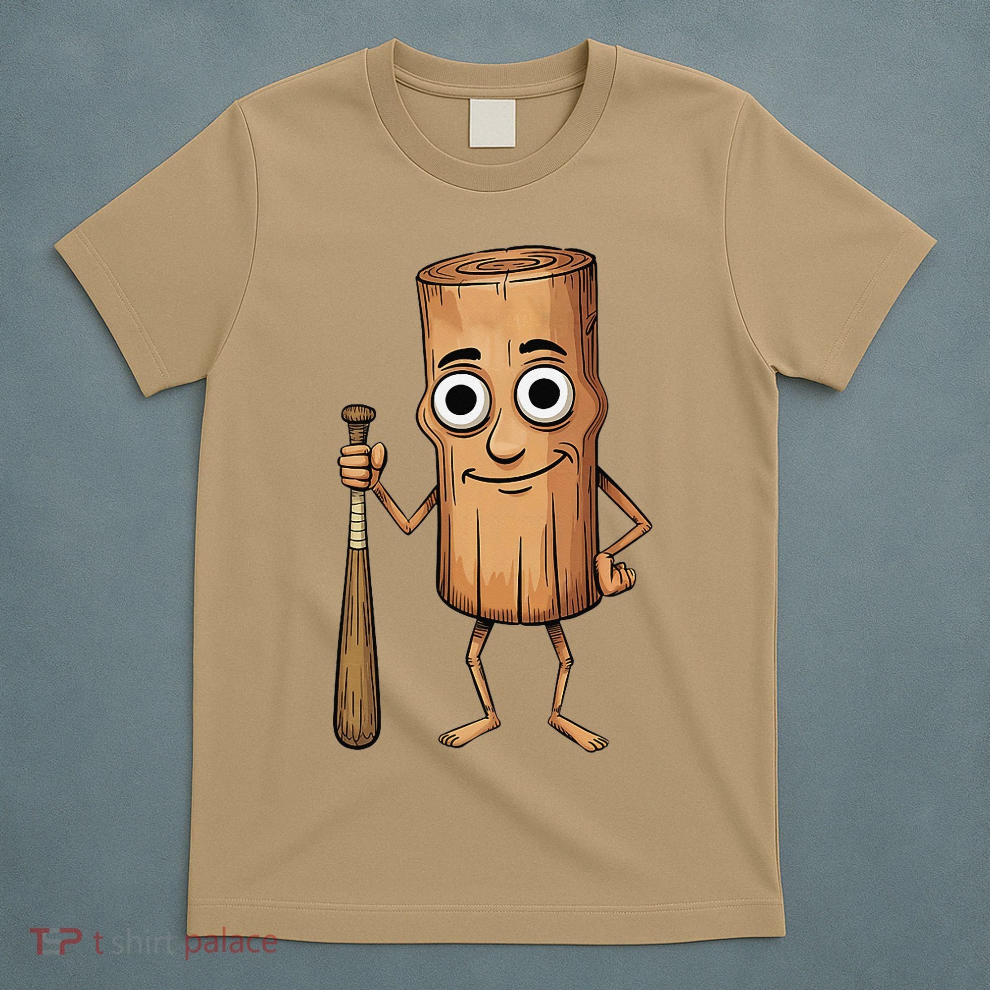 Funny Baseball Bat Wood Log Meme Brainrot Italian T-Shirt