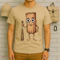 Funny Baseball Bat Wood Log Meme Brainrot Italian T-Shirt thumb 6