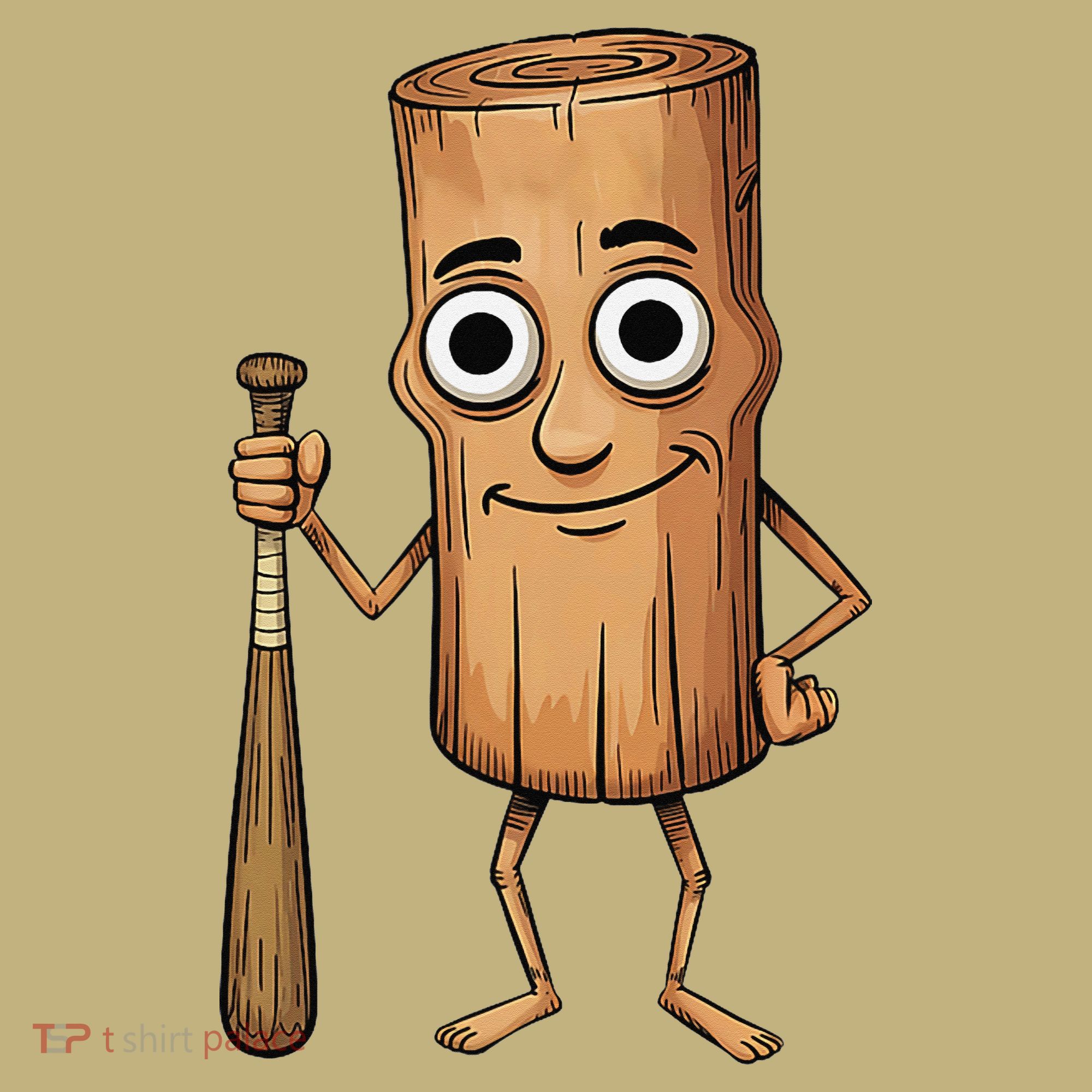 Funny Baseball Bat Wood Log Meme Brainrot Italian T-Shirt