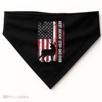 Flag Best Buckin' Step-Dad Ever Deer Hunting Father's Day USA-Made Doggie Bandana thumb 0