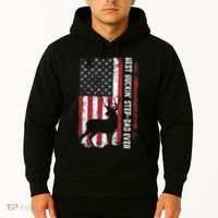 Flag Best Buckin' Step-Dad Ever Deer Hunting Father's Day Hoodie thumb 2