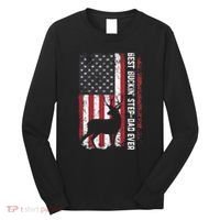 Flag Best Buckin' Step-Dad Ever Deer Hunting Father's Day Long Sleeve Shirt thumb 0