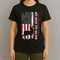 Flag Best Buckin' Step-Dad Ever Deer Hunting Father's Day T-Shirt thumb 4