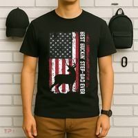 Flag Best Buckin' Step-Dad Ever Deer Hunting Father's Day T-Shirt thumb 6