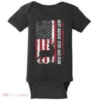 Flag Best Buckin' Step-Dad Ever Deer Hunting Father's Day Baby Bodysuit thumb 0