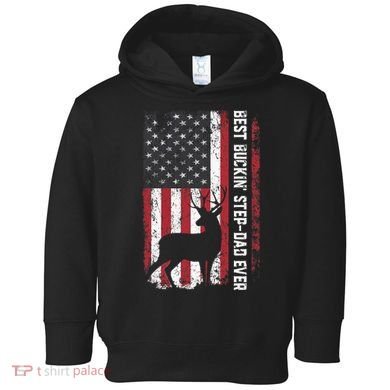 Flag Best Buckin' Step-Dad Ever Deer Hunting Father's Day Toddler Hoodie
