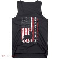Flag Best Buckin' Step-Dad Ever Deer Hunting Father's Day Tank Top thumb 0