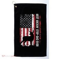 Flag Best Buckin' Step-Dad Ever Deer Hunting Father's Day Golf Towel thumb 0