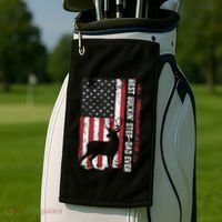 Flag Best Buckin' Step-Dad Ever Deer Hunting Father's Day Golf Towel thumb 2