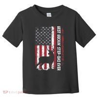 Flag Best Buckin' Step-Dad Ever Deer Hunting Father's Day Toddler T-Shirt thumb 0