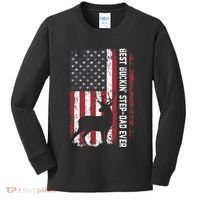 Flag Best Buckin' Step-Dad Ever Deer Hunting Father's Day Kids Long Sleeve Shirt thumb 0
