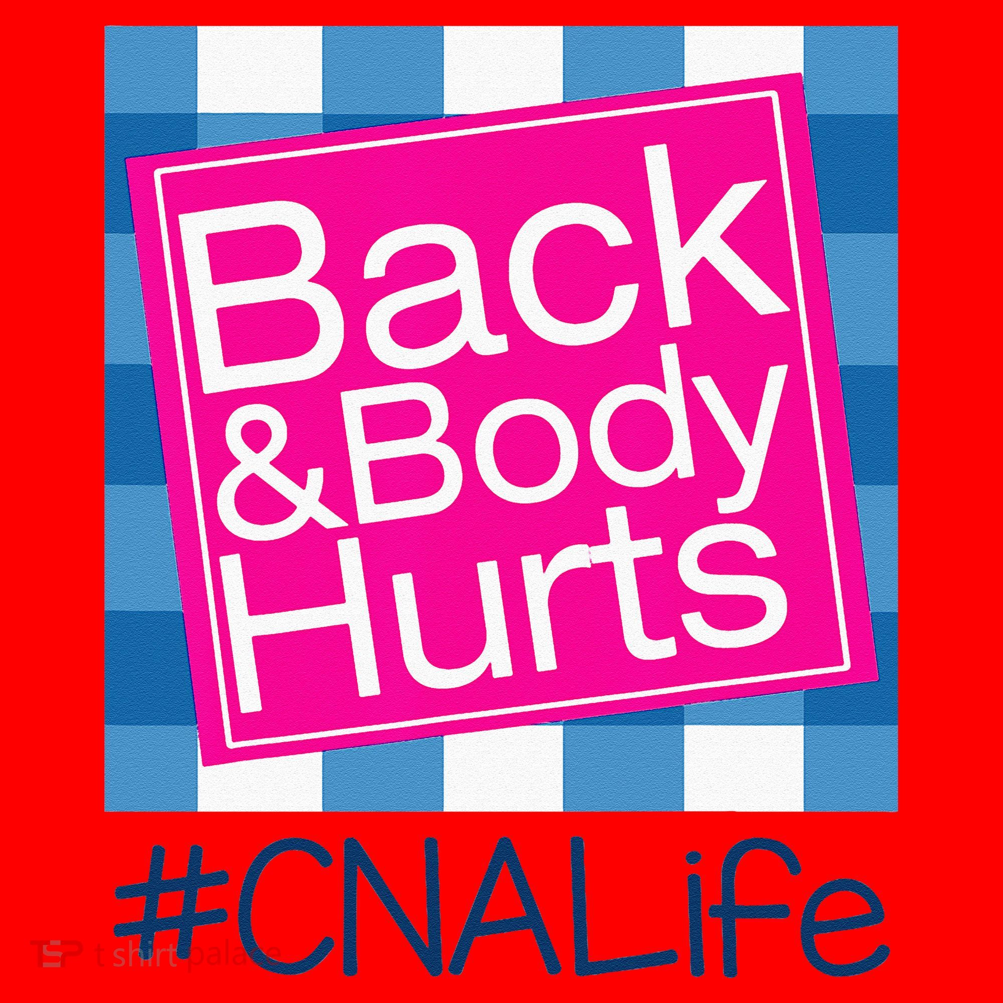 Funny Back Body Hurts Tee Quote CNA Nurse Life Santa Hat