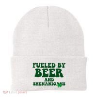 Fueled By Beer And Shenanigans St Patricks Day Beanie thumb 0
