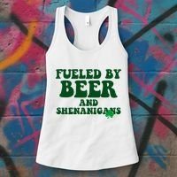 Fueled By Beer And Shenanigans St Patricks Day Women's Tank Top thumb 3