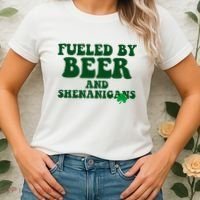 Fueled By Beer And Shenanigans St Patricks Day Women's T-Shirt thumb 2
