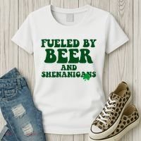 Fueled By Beer And Shenanigans St Patricks Day Women's T-Shirt thumb 3