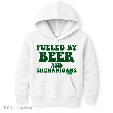 Fueled By Beer And Shenanigans St Patricks Day Kids Hoodie