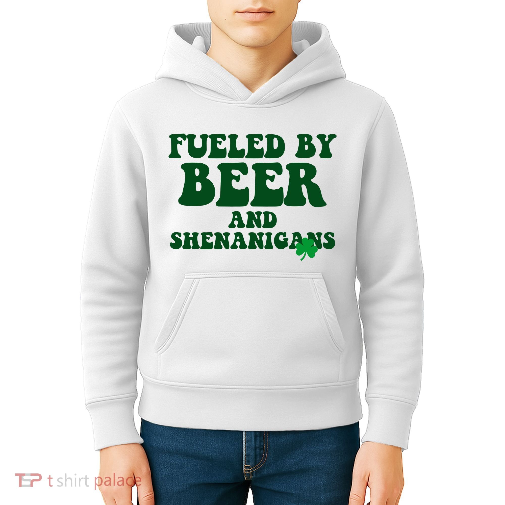 Fueled By Beer And Shenanigans St Patricks Day Kids Hoodie