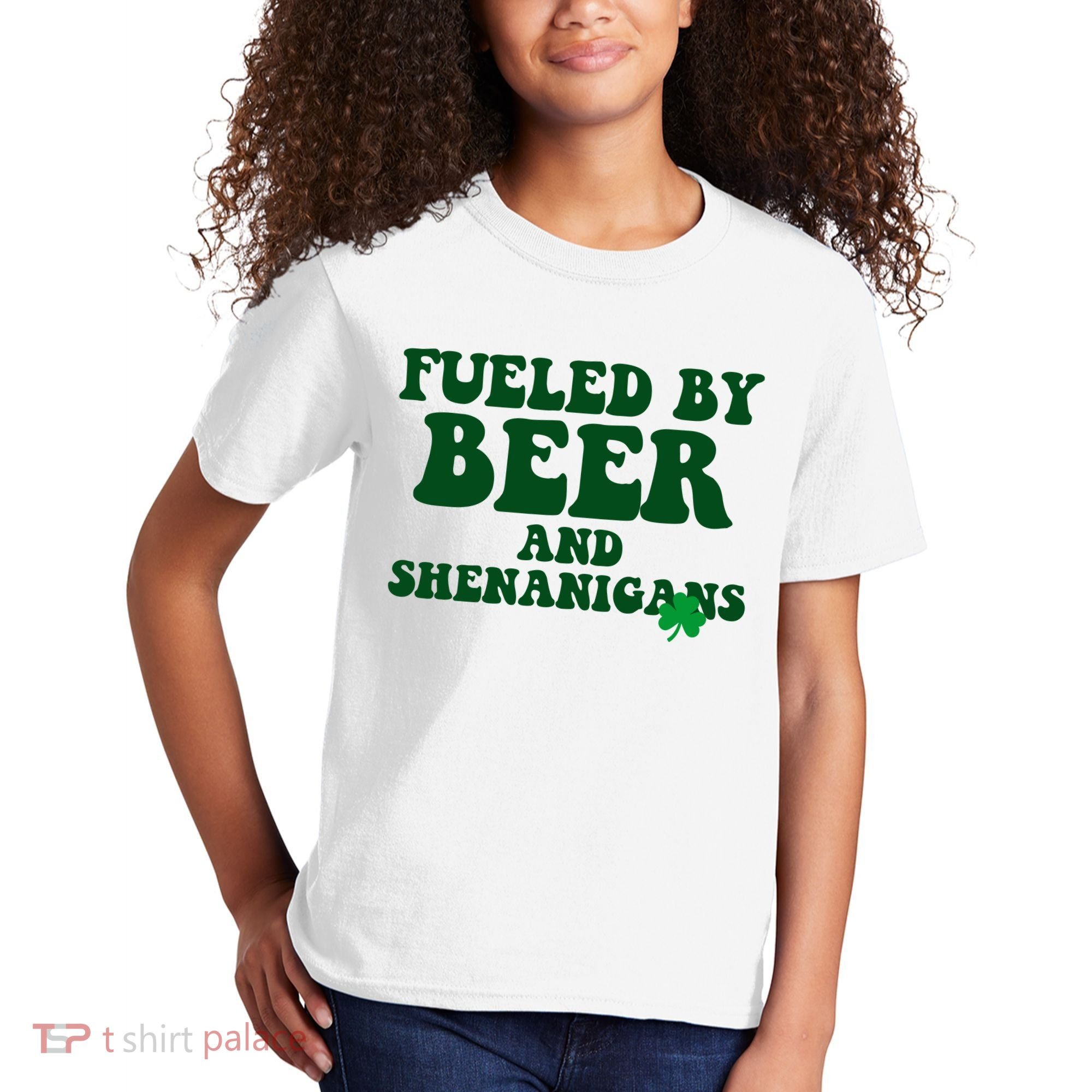Fueled By Beer And Shenanigans St Patricks Day Kids T-Shirt