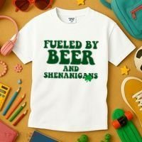 Fueled By Beer And Shenanigans St Patricks Day Kids T-Shirt thumb 3