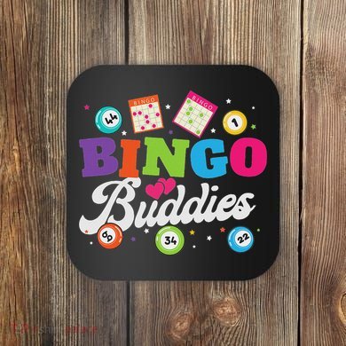 Funny Bingo Buddies Lucky Game Matching Team Coaster