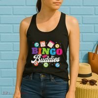 Funny Bingo Buddies Lucky Game Matching Team Women's Tank Top thumb 2