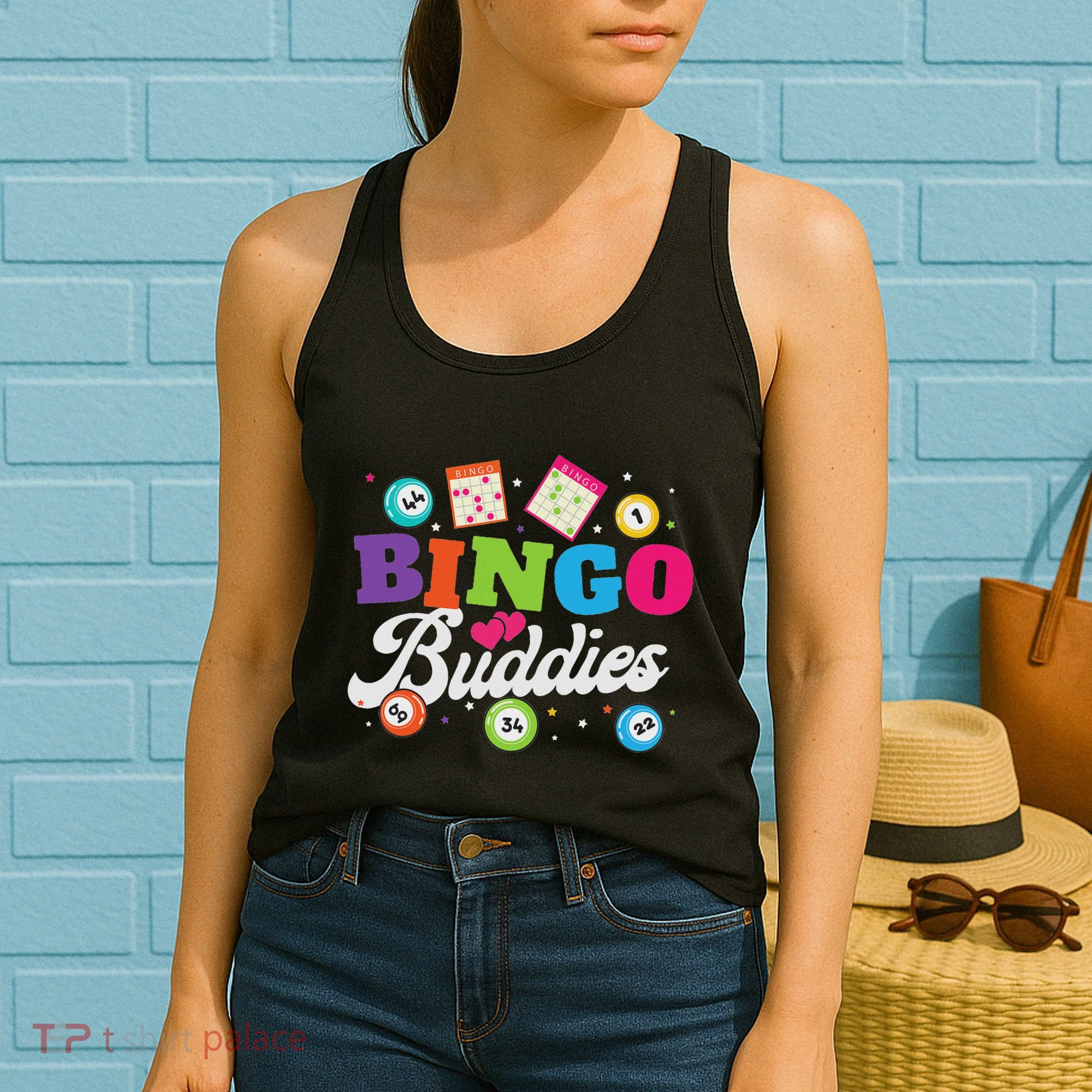 Funny Bingo Buddies Lucky Game Matching Team Women's Tank Top