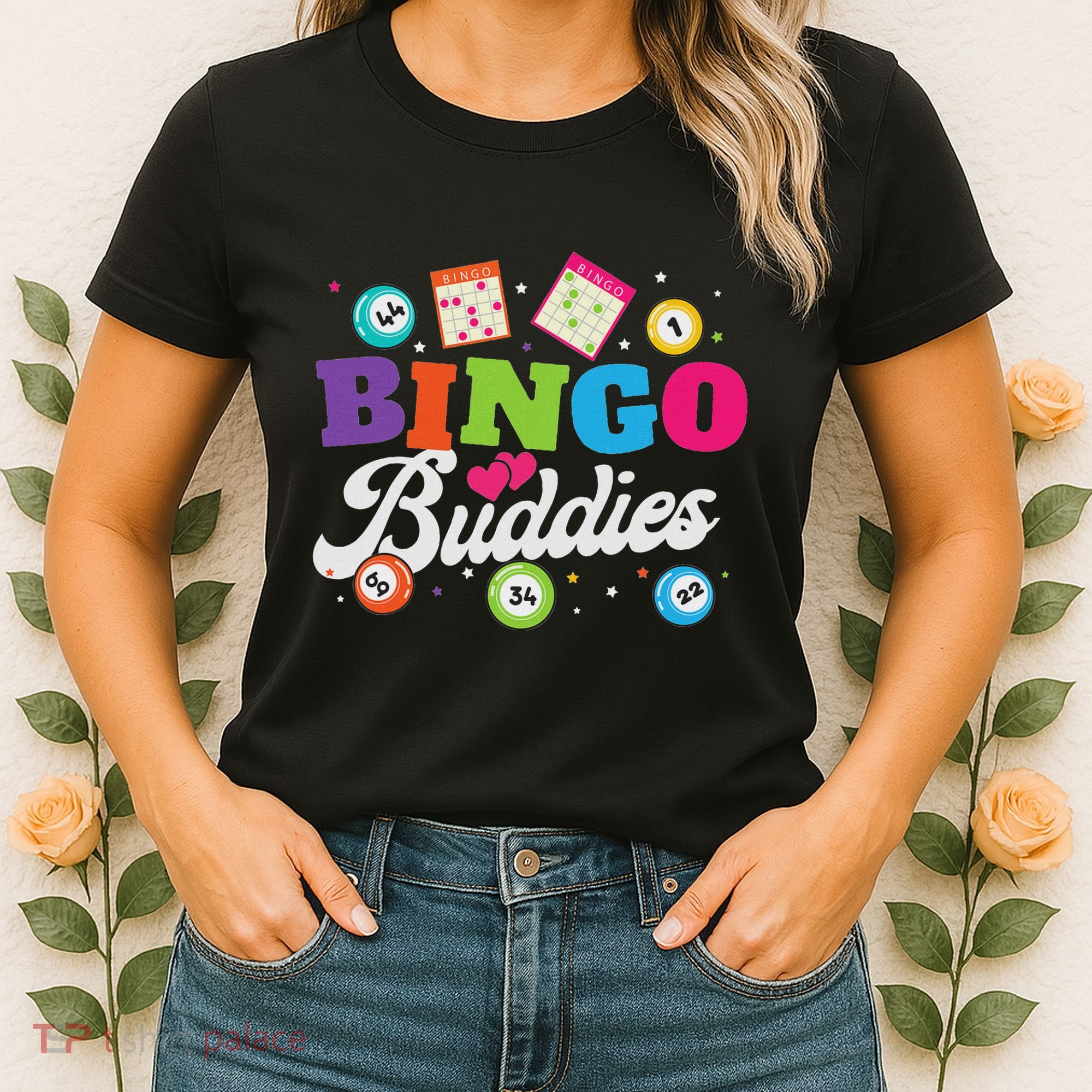 Funny Bingo Buddies Lucky Game Matching Team Women's T-Shirt