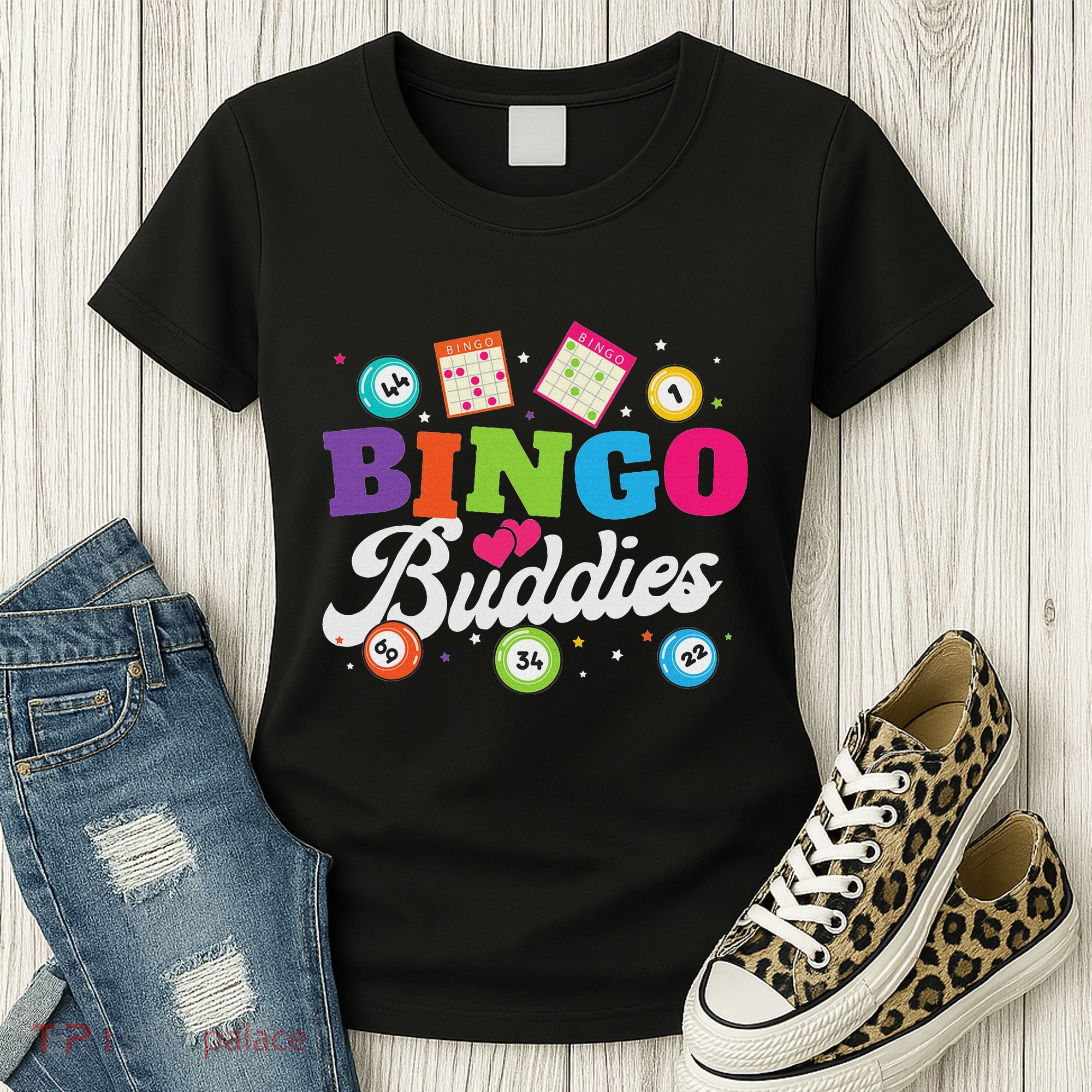 Funny Bingo Buddies Lucky Game Matching Team Women's T-Shirt
