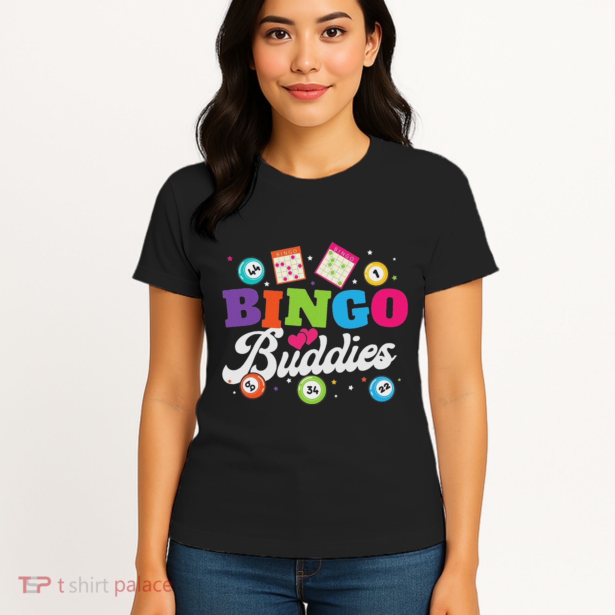 Funny Bingo Buddies Lucky Game Matching Team Women's T-Shirt