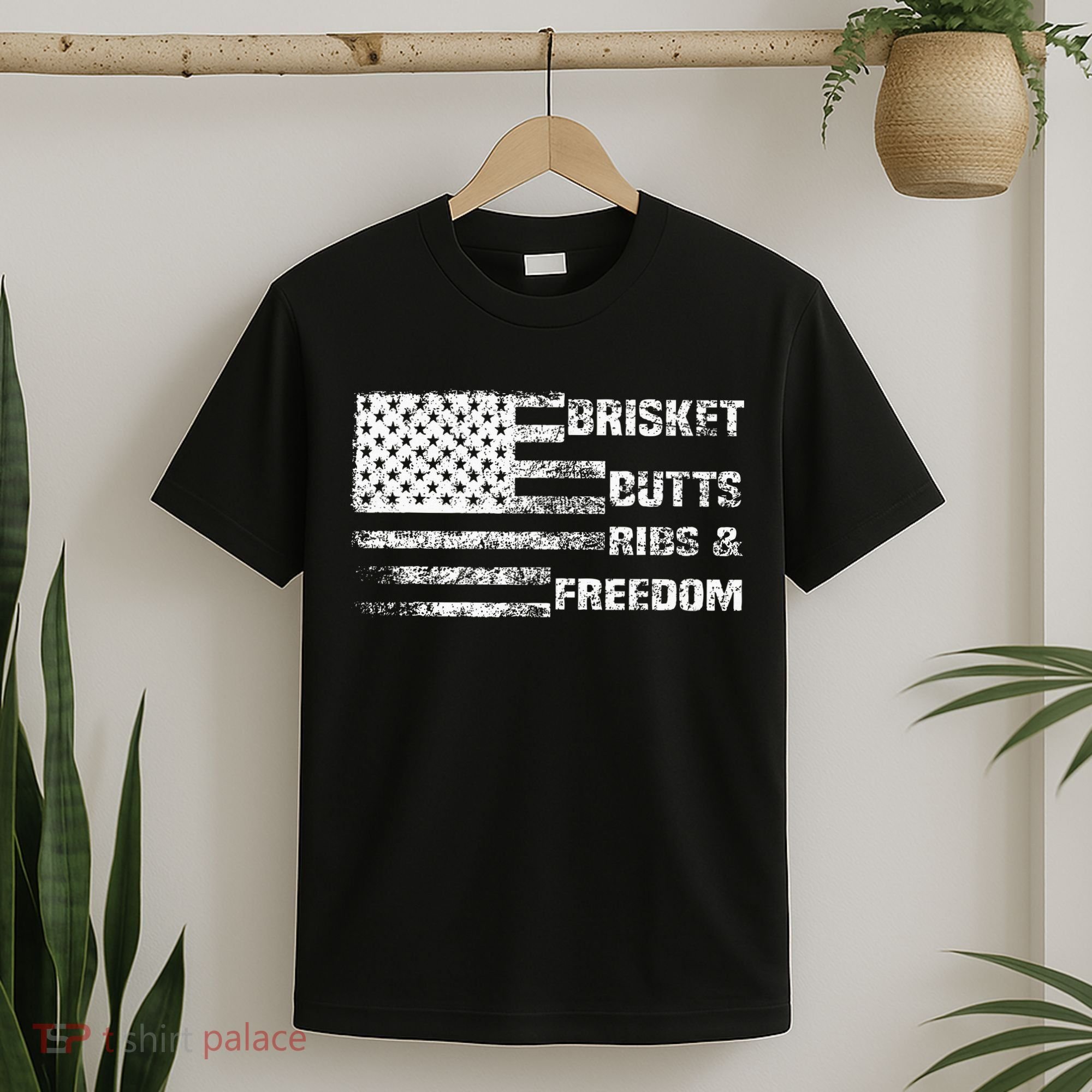 Funny Bbq Brisket Butts Ribs And Freedom Funny Grilling T-Shirt