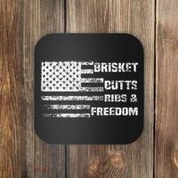 Funny Bbq Brisket Butts Ribs And Freedom Funny Grilling Coaster thumb 0