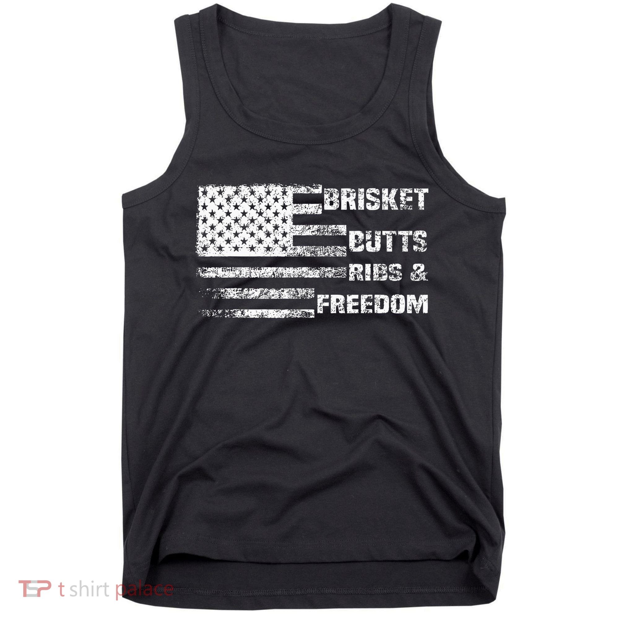 Funny Bbq Brisket Butts Ribs And Freedom Funny Grilling Tank Top