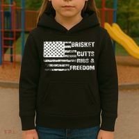 Funny Bbq Brisket Butts Ribs And Freedom Funny Grilling Kids Hoodie thumb 3