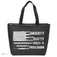 Funny Bbq Brisket Butts Ribs And Freedom Funny Grilling Tote Bag thumb 0