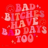Funny Bad Bitches Have Bad Days Too Retro Funny Saying Groovy Memes Bad Bitches Santa Hat thumb 1