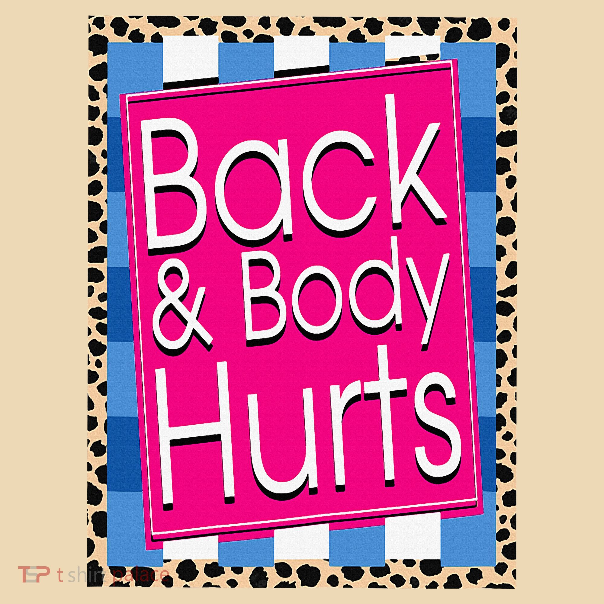 Funny Back Body Hurts Quote Workout Gym Leopard Tote Bag