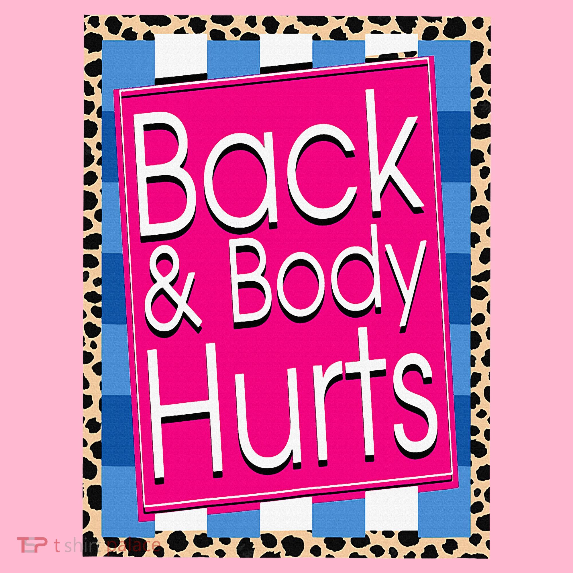 Funny Back Body Hurts Quote Workout Gym Leopard Coaster