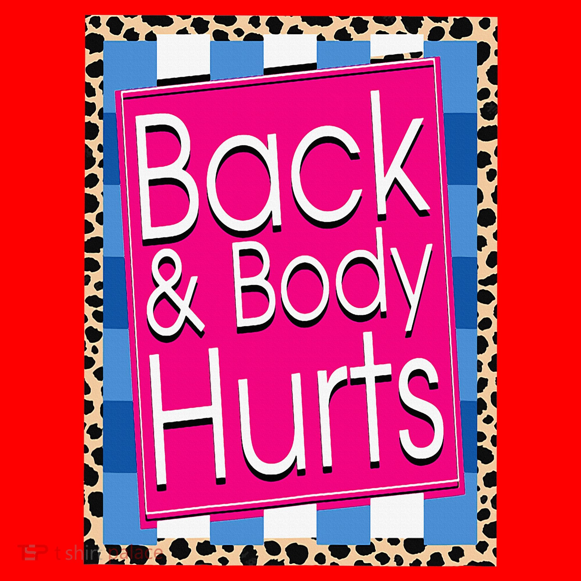Funny Back Body Hurts Quote Workout Gym Leopard Santa Hat