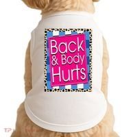 Funny Back Body Hurts Quote Workout Gym Leopard Doggie Tank thumb 0