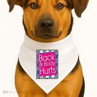 Funny Back Body Hurts Quote Workout Gym Leopard USA-Made Doggie Bandana thumb 1