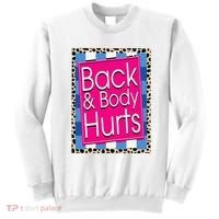 Funny Back Body Hurts Quote Workout Gym Leopard Sweatshirt thumb 0