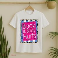 Funny Back Body Hurts Quote Workout Gym Leopard T-Shirt thumb 2