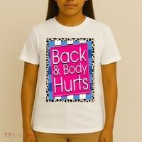 Funny Back Body Hurts Quote Workout Gym Leopard T-Shirt thumb 4