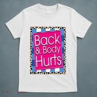 Funny Back Body Hurts Quote Workout Gym Leopard T-Shirt thumb 5