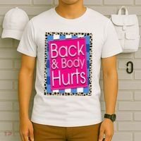 Funny Back Body Hurts Quote Workout Gym Leopard T-Shirt thumb 6