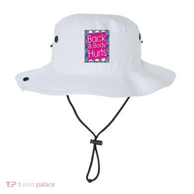 Funny Back Body Hurts Quote Workout Gym Leopard Bucket Hat